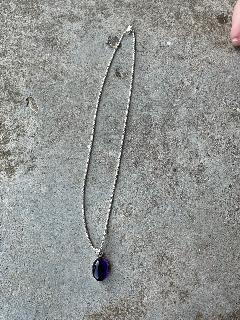 Amethyst and Sterling silver necklace